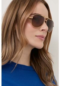 VERSACE - Versace Okulary przeciwsłoneczne damskie. Kolor: złoty #7