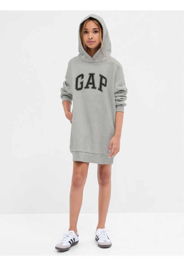 GAP - Gap Sukienka codzienna 741076-00 Szary Regular Fit. Okazja: na co dzień. Kolor: szary. Materiał: bawełna. Typ sukienki: proste. Styl: casual