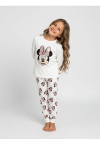 Sinsay - Welurowa piżama dwuczęściowa Minnie Mouse - kremowy. Kolor: kremowy. Materiał: welur. Wzór: motyw z bajki #1