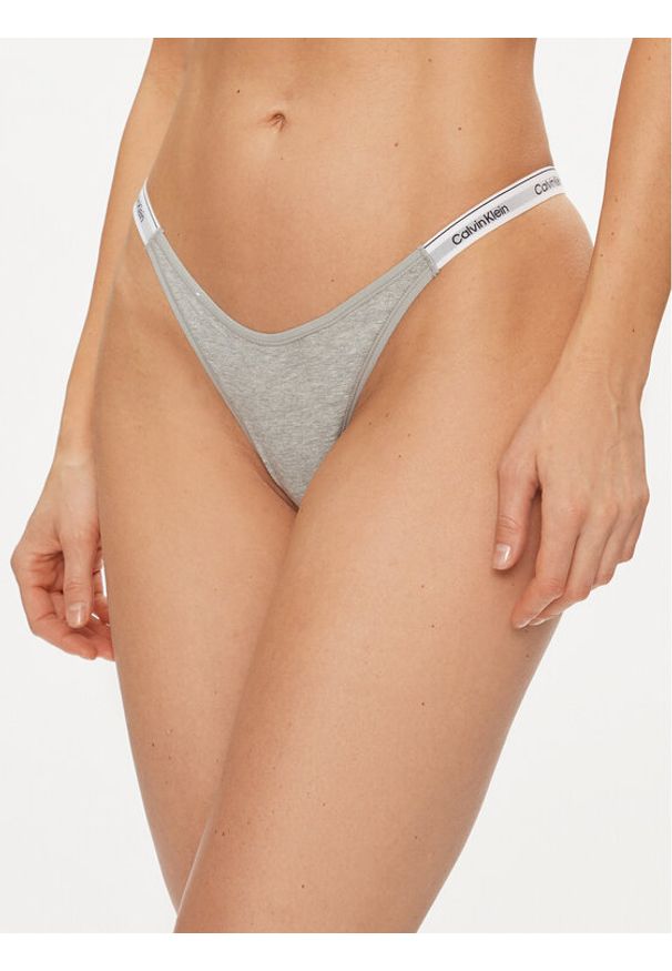 Calvin Klein Underwear Stringi 000QD5157E Szary. Kolor: szary. Materiał: bawełna