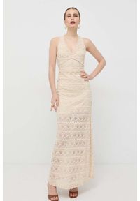 Guess sukienka kolor beżowy maxi prosta. Okazja: na co dzień. Kolor: beżowy. Długość rękawa: na ramiączkach. Typ sukienki: proste. Styl: casual. Długość: maxi #3