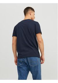 Jack & Jones - Jack&Jones T-Shirt Corp 12233999 Granatowy Standard Fit. Kolor: niebieski. Materiał: bawełna