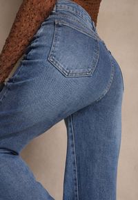 Renee - Niebieskie Szerokie Jeansy High Waist z Wiskozą Isofara. Stan: podwyższony. Kolekcja: plus size. Kolor: niebieski. Styl: elegancki #4