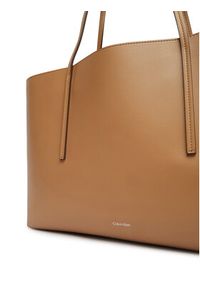 Calvin Klein Torebka Foil Logo Tote LV04F3274G Beżowy. Kolor: beżowy. Materiał: skórzane #4