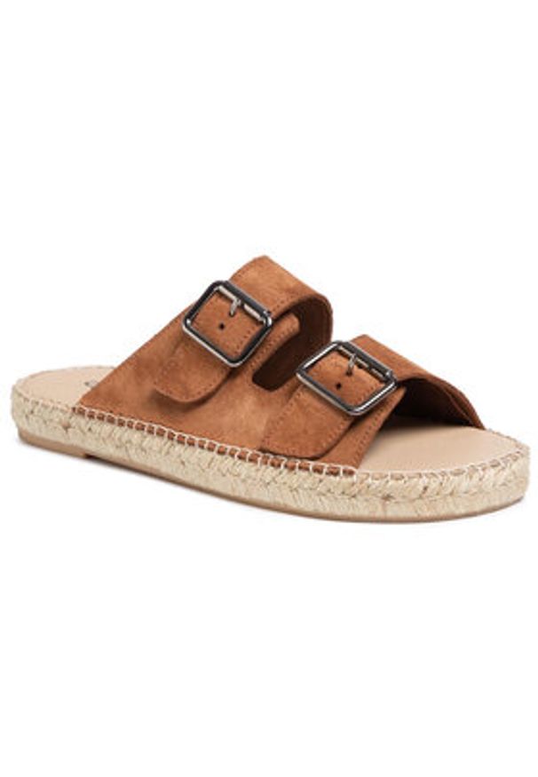 QUAZI Espadryle QZ-63-04-000623 Brązowy. Kolor: brązowy. Materiał: skóra, zamsz