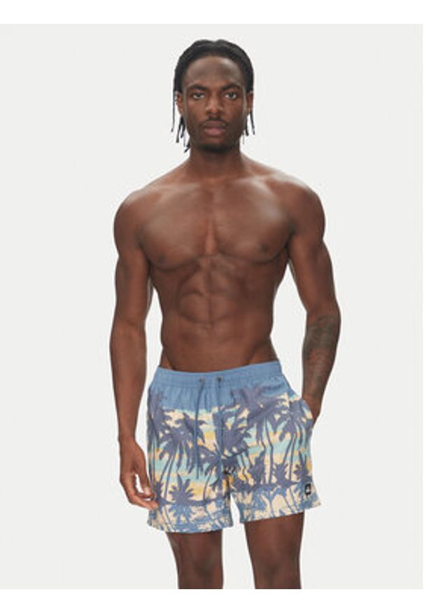 Quiksilver Szorty kąpielowe Everyday Straight Volley 15 EQYJV04121 Niebieski Regular Fit. Kolor: niebieski. Materiał: syntetyk