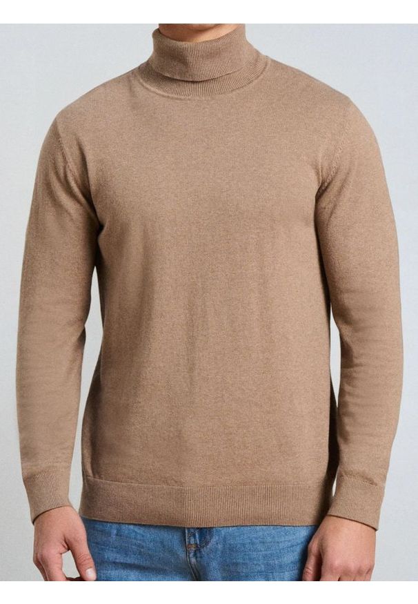 Sinsay - Klasyczny golf - beżowy. Typ kołnierza: golf. Kolor: beżowy. Styl: klasyczny