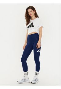 Adidas - adidas Legginsy Essentials Big Logo JH1184 Granatowy Slim Fit. Kolor: niebieski. Materiał: bawełna