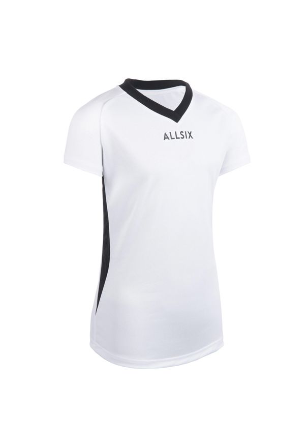 ALLSIX - Koszulka siatkarska dla dziewczynek Allsix V100 biała. Kolor: biały. Materiał: materiał, poliester