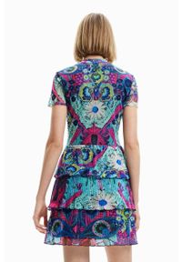 Desigual sukienka x M.Christian Lacroix mini dopasowana. Materiał: poliester. Długość rękawa: krótki rękaw. Typ sukienki: rozkloszowane. Długość: mini #2