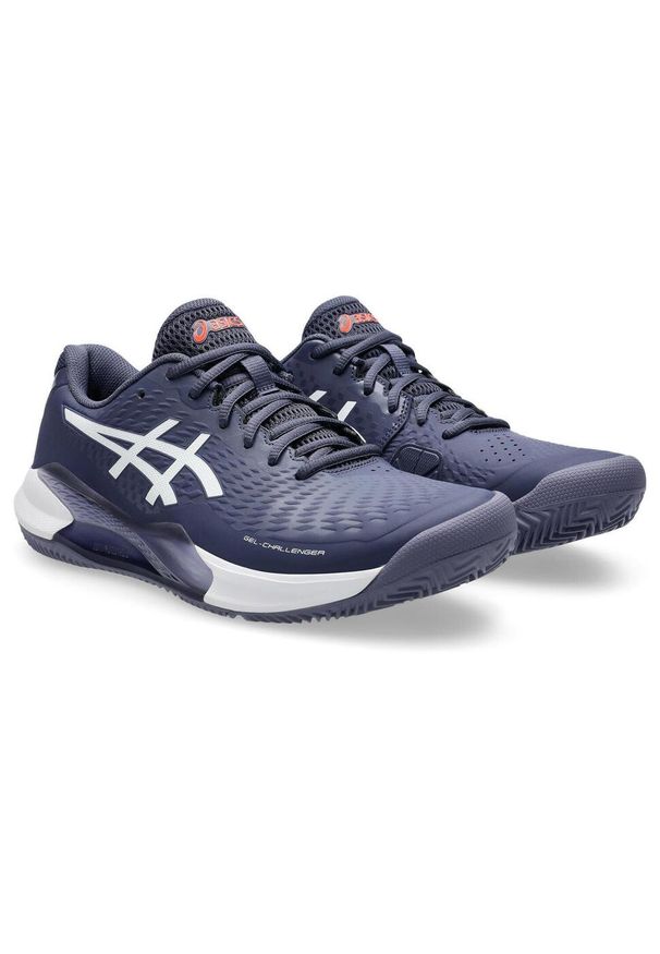 Asics - Buty do tenisa męskie, Gel-Challenger 14 Clay. Zapięcie: sznurówki. Kolor: biały, wielokolorowy, niebieski. Materiał: materiał, syntetyk, tkanina. Szerokość cholewki: normalna. Sport: tenis