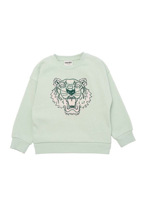 Kenzo kids - KENZO KIDS - Bluza dziecięca. Okazja: na co dzień. Kolor: zielony. Wzór: nadruk. Styl: casual