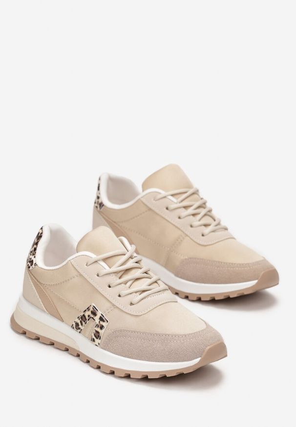 Born2be - Beżowe Buty Sneakersy Sznurowane Yerotte. Wysokość cholewki: przed kostkę. Kolor: beżowy. Materiał: materiał. Szerokość cholewki: normalna. Obcas: na płaskiej podeszwie
