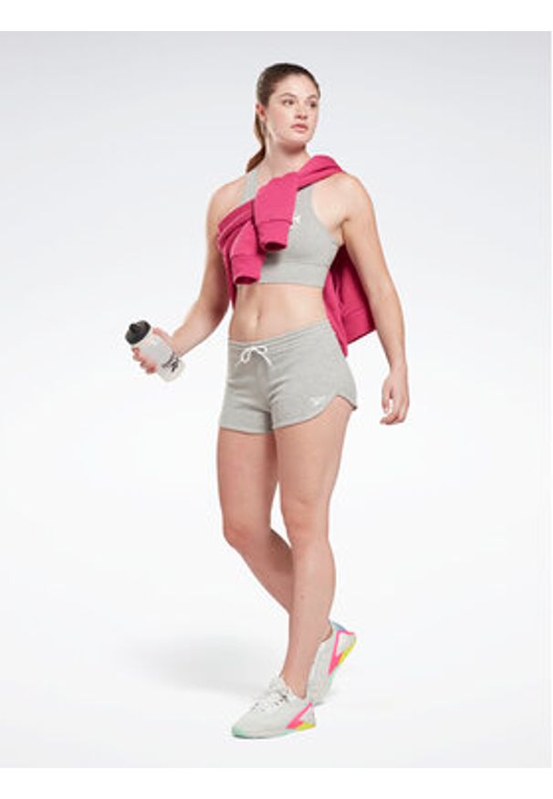 Reebok Szorty sportowe Identity French Terry Shorts H54766 Szary Slim Fit. Kolor: szary. Materiał: bawełna
