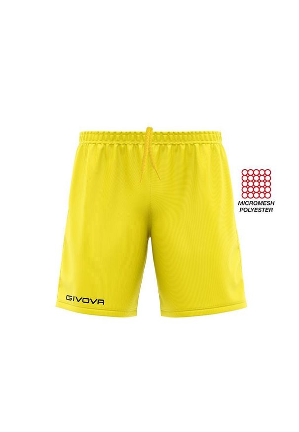 Spodenki sportowe Givova One P016. Kolor: żółty. Długość: krótkie. Sezon: lato. Sport: fitness