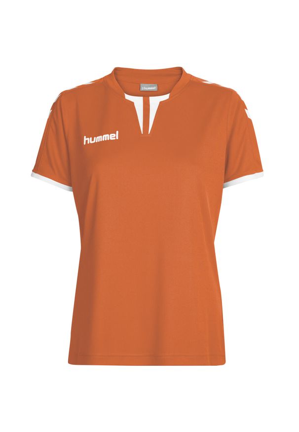 Koszulka sportowa z krótkim rękawem damska Hummel Core Womens SS Jersey. Kolor: pomarańczowy. Materiał: jersey. Długość rękawa: krótki rękaw. Długość: krótkie