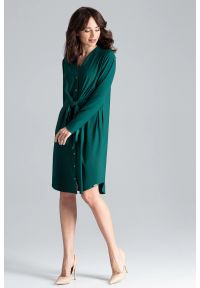 Lenitif - Sukienka koszulowa szmizjerka z wiązaniem w pasie. Okazja: do pracy. Typ sukienki: szmizjerki, koszulowe #3