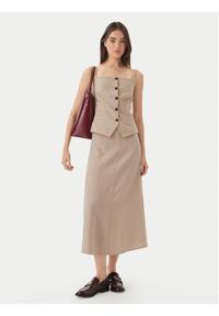 only - ONLY Spódnica midi Goa 15363690 Beżowy Regular Fit. Kolor: beżowy. Materiał: wiskoza #3