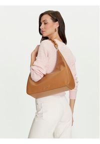 TOMMY HILFIGER - Tommy Hilfiger Torebka Soft Leather Hobo AW0AW16292 Brązowy. Kolor: brązowy. Materiał: skórzane #4