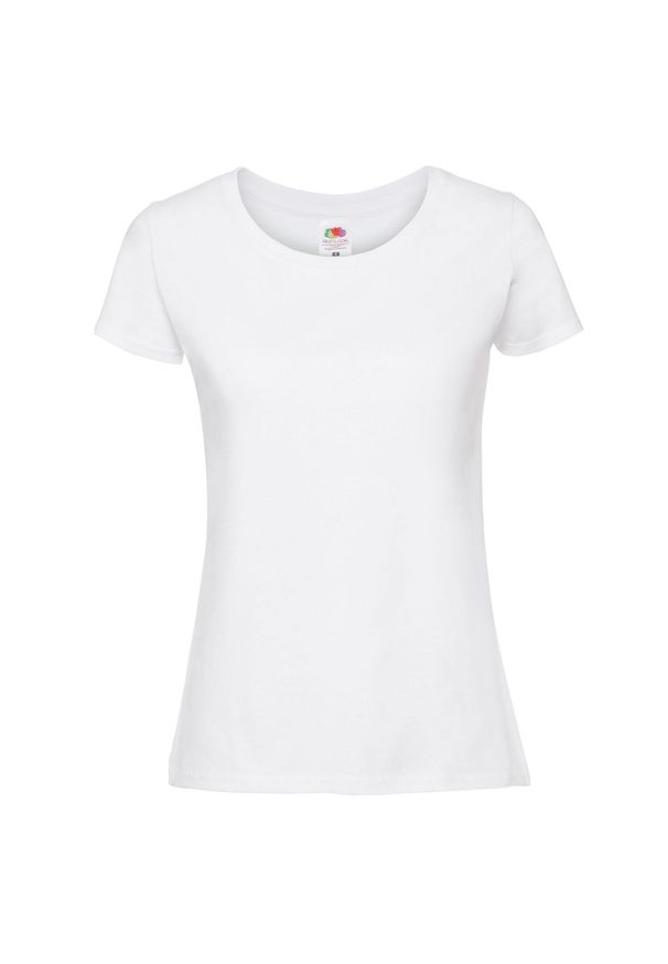 FRUIT OF THE LOOM - Koszulka Damska Iconic 195 Premium Ringspun Cotton T-shirt. Kolor: biały. Sport: turystyka piesza