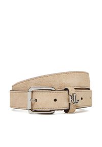 Lauren Ralph Lauren - LAUREN RALPH LAUREN Pasek Damski 412978433001 Beżowy. Kolor: beżowy. Materiał: skóra