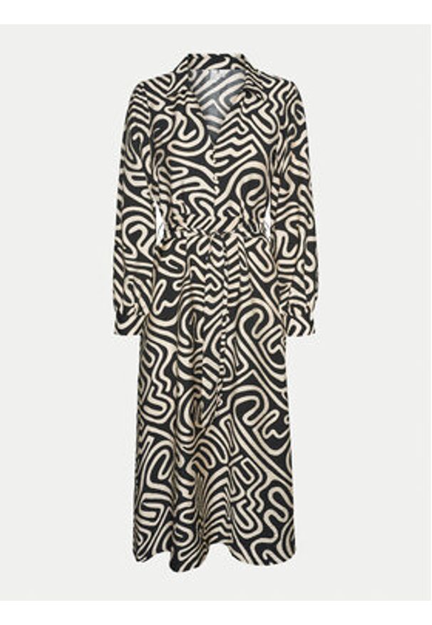 Vero Moda Sukienka koszulowa Vigdis 10323267 Czarny Regular Fit. Kolor: czarny. Materiał: wiskoza. Typ sukienki: koszulowe