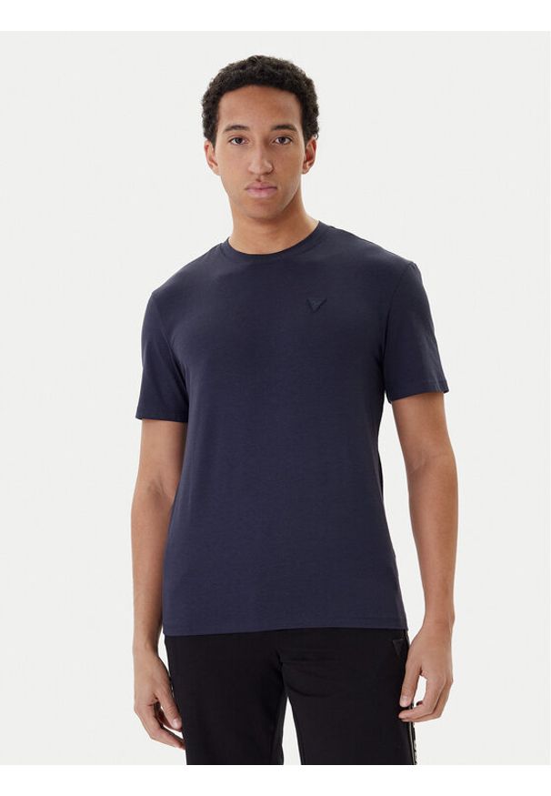 Guess T-Shirt Z2YI12 JR06K Granatowy Regular Fit. Kolor: niebieski. Materiał: bawełna