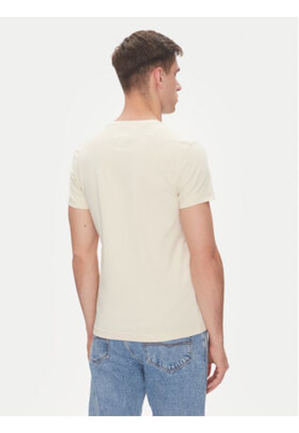 TOMMY HILFIGER - Tommy Hilfiger T-Shirt MW0MW10800 Beżowy Slim Fit. Kolor: beżowy. Materiał: bawełna
