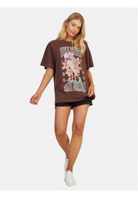 Roxy T-Shirt Sweetjanis Tees URJZT03737 Brązowy Regular Fit. Kolor: brązowy. Materiał: bawełna