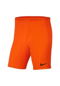 Nike - Męskie Spodenki Dry Park III. Kolor: pomarańczowy, wielokolorowy, żółty. Sport: turystyka piesza