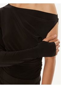 NORMA KAMALI Bluzka KK4236PLC85001 Czarny Slim Fit. Kolor: czarny. Materiał: syntetyk #3