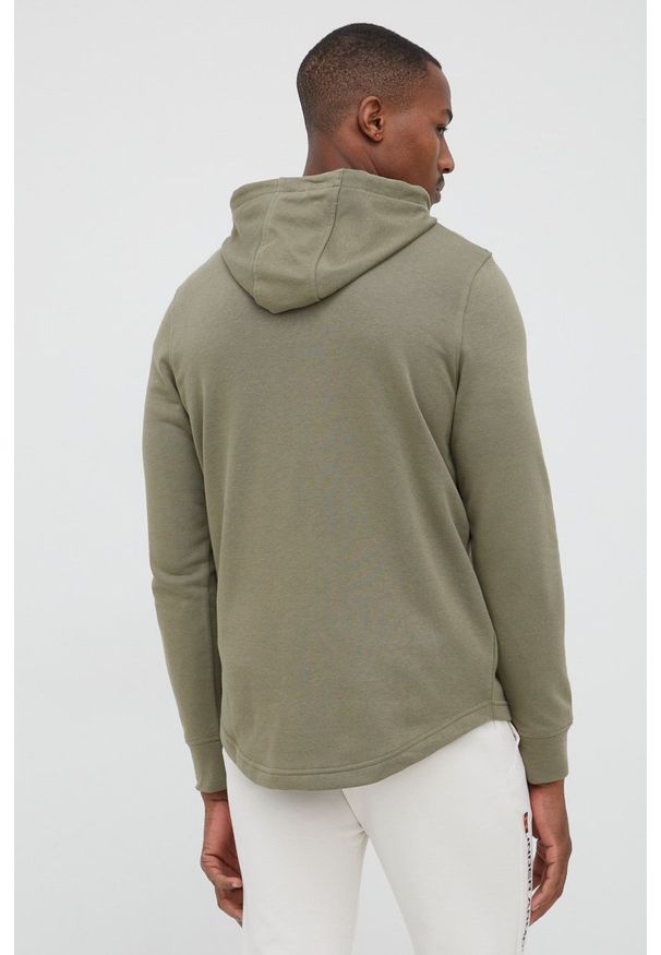 Under Armour bluza 1370390 męska kolor zielony z kapturem z nadrukiem. Typ kołnierza: kaptur. Kolor: zielony. Wzór: nadruk