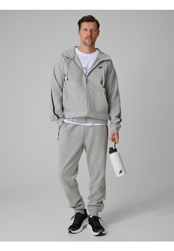 4f - 4F Spodnie dresowe joggery męskie - szare XL. Kolor: szary. Materiał: dresówka