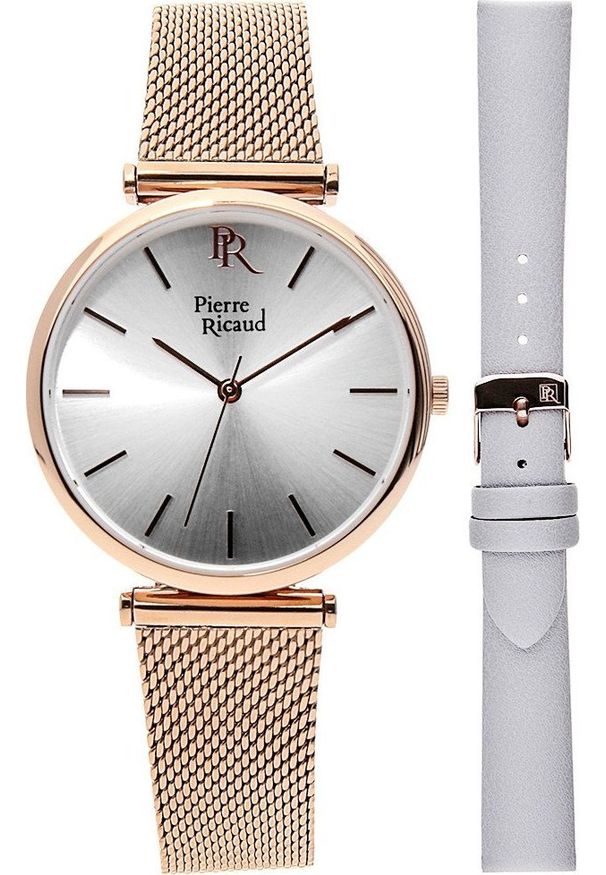 Zegarek Pierre Ricaud Zegarek damski Pierre Ricaud P22044.91R3Q-SET różowe złoto. Kolor: złoty, wielokolorowy, różowy