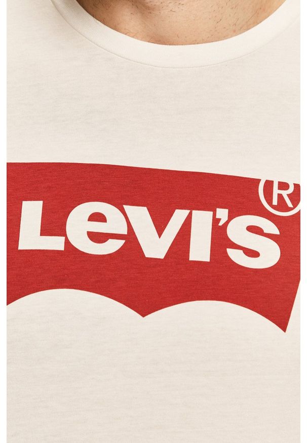 Levi's® - Levi's - Longsleeve. Okazja: na co dzień, na spotkanie biznesowe. Kolor: biały. Materiał: dzianina. Długość rękawa: długi rękaw. Wzór: nadruk. Styl: biznesowy, casual