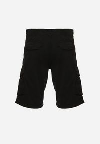 Born2be - Czarne Szorty Bawełniane w Stylu Cargo z Klapami na Kieszeniach Quoolia. Okazja: na co dzień. Kolor: czarny. Materiał: bawełna. Styl: casual #5