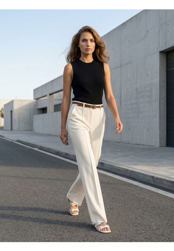 Sinsay - Prażkowana bluzka bez rękawów - czarny. Kolor: czarny. Długość rękawa: bez rękawów