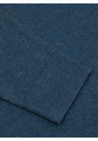 Pako Lorente - PAKO LORENTE – Granatowy sweter męski o-neck. Okazja: na co dzień. Kolor: niebieski. Materiał: poliester, wiskoza. Sezon: jesień. Styl: casual #7