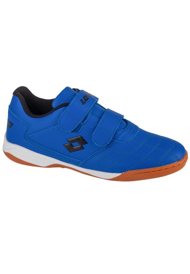 LOTTO - Buty treningowe halowe do futsalu dziecięce Lotto Pacer. Kolor: niebieski. Materiał: syntetyk, materiał