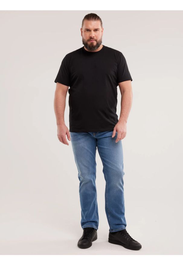 Big-Star - Jeansy męskie z prostą nogawką niebieskie Trent 114. Okazja: na co dzień. Kolor: niebieski. Wzór: haft. Sezon: wiosna, lato, jesień. Styl: casual, klasyczny