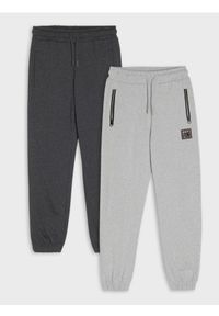 Sinsay - Spodnie dresowe 2 pack - szary. Kolor: szary. Materiał: dresówka