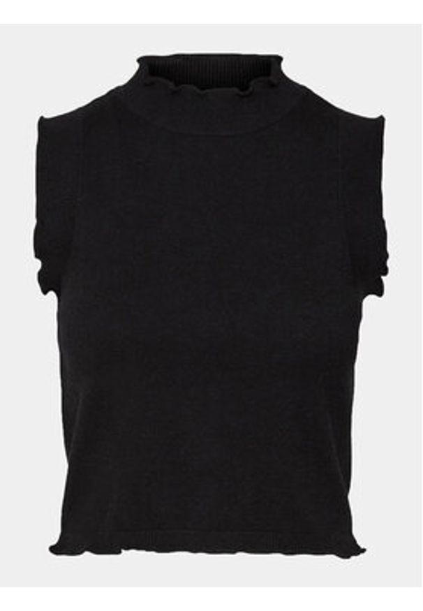 Vero Moda Bluzka Gold 10297855 Czarny Slim Fit. Kolor: czarny. Materiał: wiskoza, syntetyk