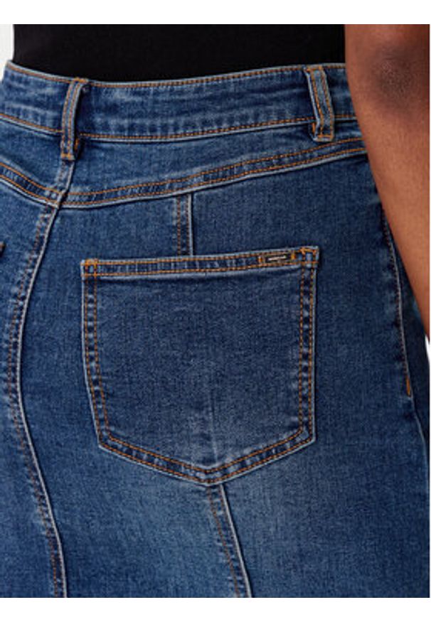 Morgan Spódnica jeansowa 252-JAFTER Niebieski Slim Fit. Kolor: niebieski. Materiał: bawełna