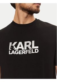 Karl Lagerfeld - KARL LAGERFELD T-Shirt 755087 551235 Czarny Regular Fit. Typ kołnierza: dekolt w karo. Kolor: czarny. Materiał: bawełna #5