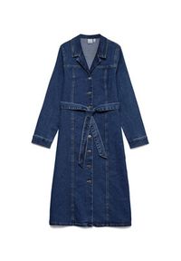 Vero Moda Sukienka jeansowa Telly 10338086 Niebieski Regular Fit. Kolor: niebieski. Materiał: bawełna #5