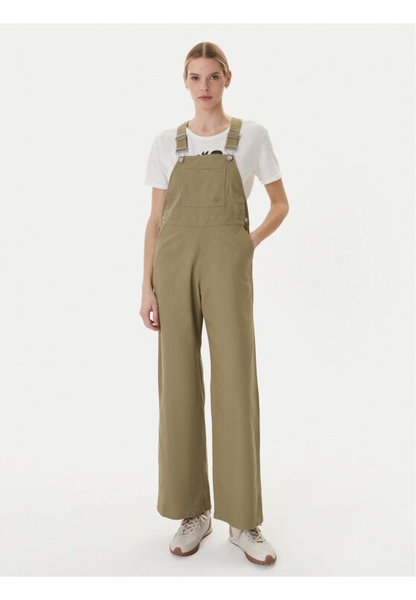 Roxy Ogrodniczki Trail Blazer ERJWO03027 Zielony Wide Leg. Kolor: zielony. Materiał: bawełna