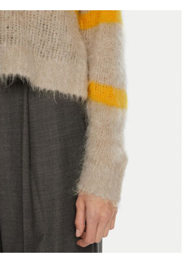 AMERICAN VINTAGE - American Vintage Sweter Bymi BYM18CH24 Beżowy Loose Fit. Kolor: beżowy. Materiał: wełna. Styl: vintage