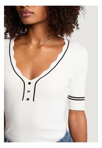 Morgan Bluzka 261-MIREN Biały Slim Fit. Kolor: biały. Materiał: wiskoza #3