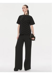 Elisabetta Franchi T-Shirt MA-006-41E2 Czarny Regular Fit. Kolor: czarny. Materiał: bawełna