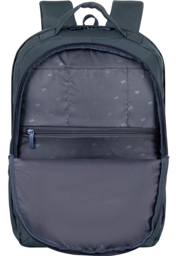 RIVACASE - Plecak Rivacase 8460 ciemno niebieski. Kolor: niebieski. Materiał: materiał, poliester. Wzór: paski. Styl: elegancki, młodzieżowy, casual